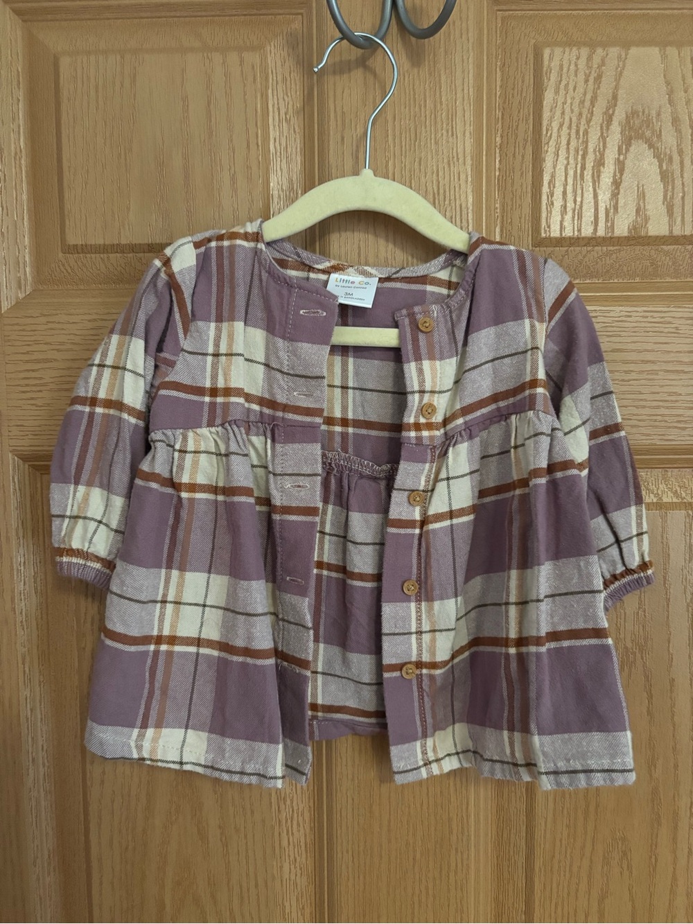 Little Girls' Mauve Plaid Button-Front Top by Lil' & Co.